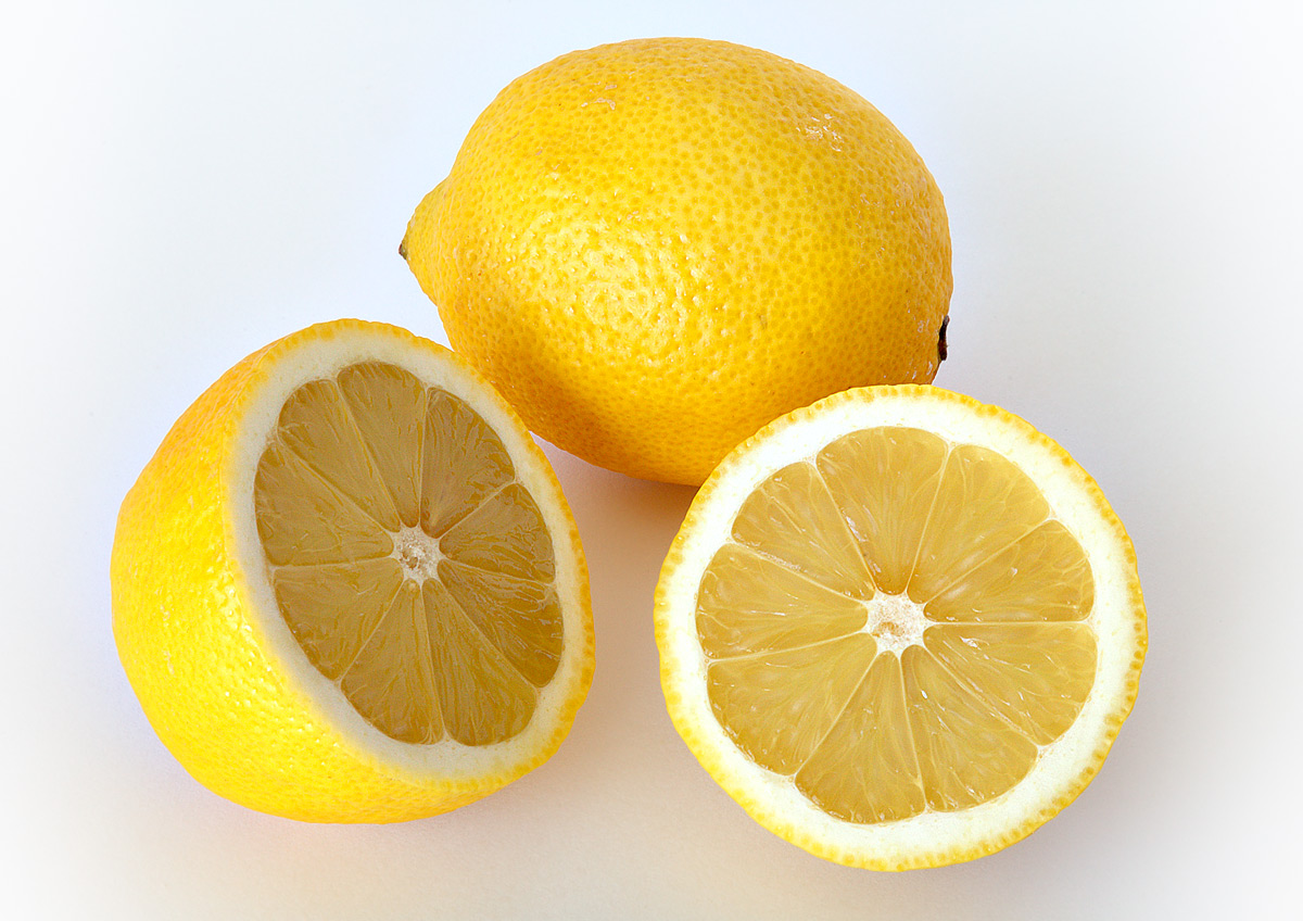 pale skin with lemon