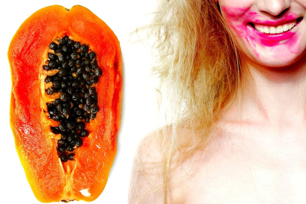 Skin white with Papaya mask